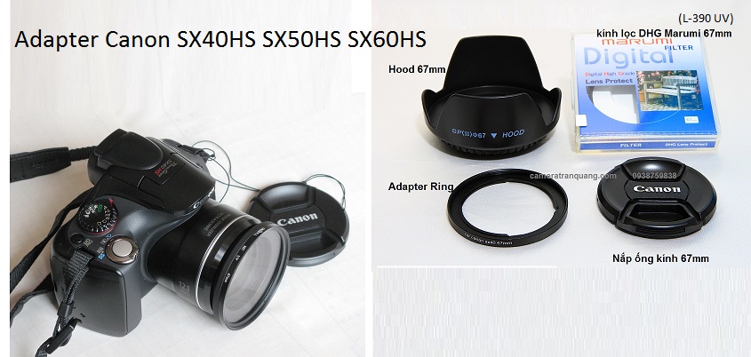 Adapter kính lọc cho SX50HS SX60HS SX70HS 